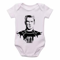 body nenê criança roupa bebê Capitão América Steve body nenê criança roupa bebê Capitão América Steve