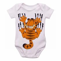 body nenê criança roupa bebê Garfield arranhando