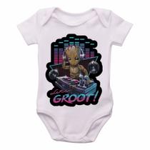 body nenê criança roupa bebê Groot DJ