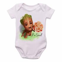 body nenê criança roupa bebê Groot rosa