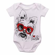 body nenê criança roupa bebê I love yorkie