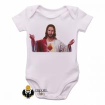 body nenê criança roupa bebê Jesus Cristo coração