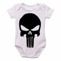 body nenê criança roupa bebê Justiceiro punisher