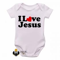 body nenê criança roupa bebê Love Jesus
