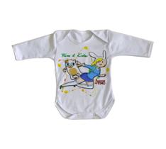 body nenê criança roupa bebê manga longa Adventure Time Fiona Cake