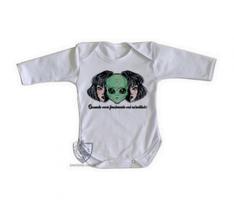 body nenê criança roupa bebê manga longa Aliens Quando você vai acreditar