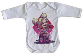 body nenê criança roupa bebê manga longa Arlequina Coringa body nenê criança roupa bebê manga longa Arlequina Coringa