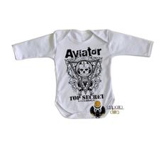 body nenê criança roupa bebê manga longa Aviator Top Secret