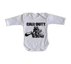 body nenê criança roupa bebê manga longa Call of Duty