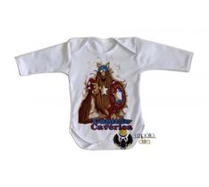 body nenê criança roupa bebê manga longa Capitão Cavérica