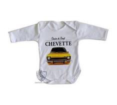 body nenê criança roupa bebê manga longa Chevette amarelo