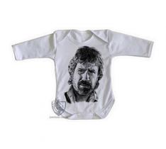 body nenê criança roupa bebê manga longa Chuck Norris face body nenê criança roupa bebê manga longa Chuck Norris face