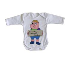 body nenê criança roupa bebê manga longa Clarêncio O Otimista body nenê criança roupa bebê manga longa Clarêncio O Otimista