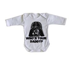 body nenê criança roupa bebê manga longa Darth Vader Daddy body nenê criança roupa bebê manga longa Darth Vader Daddy