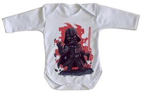 body nenê criança roupa bebê manga longa Darth Vader Fogo