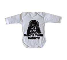 body nenê criança roupa bebê manga longa Darth Vader Who's your daddy body nenê criança roupa bebê manga longa Darth Vader Who's your daddy
