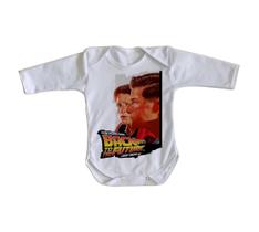 body nenê criança roupa bebê manga longa De volta para o futuro Marty George McFly