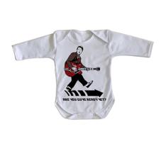 body nenê criança roupa bebê manga longa De volta para o futuro Marty guitarra