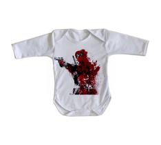 body nenê criança roupa bebê manga longa Deadpool
