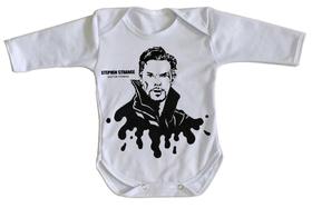 body nenê criança roupa bebê manga longa Dr Estranho body nenê criança roupa bebê manga longa Dr Estranho