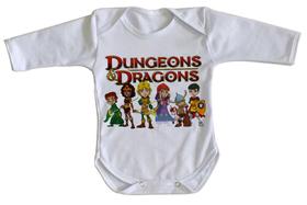 body nenê criança roupa bebê manga longa Dungeons e Dragons caverna do dragão body nenê criança roupa bebê manga longa Dungeons e Dragons caverna do dragão