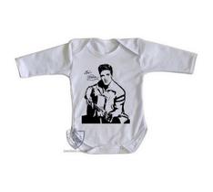 body nenê criança roupa bebê manga longa Elvis Presley guitar