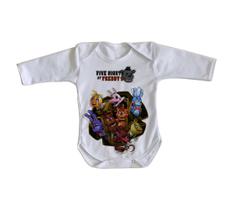 body nenê criança roupa bebê manga longa Five Nights at Freddy's Personagens body nenê criança roupa bebê manga longa Five Nights at Freddy's Personagens