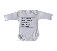body nenê criança roupa bebê manga longa Frase Poderoso Chefão