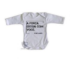 body nenê criança roupa bebê manga longa Frase Star Wars