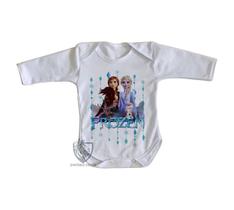 body nenê criança roupa bebê manga longa Frozen II Elsa Anna Olaf