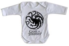 body nenê criança roupa bebê manga longa Game of Thrones