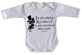 body nenê criança roupa bebê manga longa Gato de Cheshire I'm not crazy
