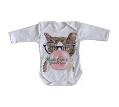 body nenê criança roupa bebê manga longa Gatos bubble gum body nenê criança roupa bebê manga longa Gatos bubble gum