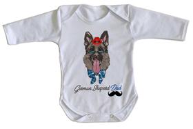 body nenê criança roupa bebê manga longa German Sheperd Dad body nenê criança roupa bebê manga longa German Sheperd Dad
