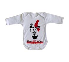 body nenê criança roupa bebê manga longa God of War body nenê criança roupa bebê manga longa God of War
