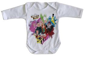 body nenê criança roupa bebê manga longa Gravity Falls personagens body nenê criança roupa bebê manga longa Gravity Falls personagens