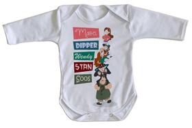 body nenê criança roupa bebê manga longa Gravity Falls pilha nomes