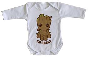 body nenê criança roupa bebê manga longa Groot Bebê