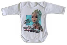 body nenê criança roupa bebê manga longa Groot controle body nenê criança roupa bebê manga longa Groot controle