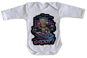 body nenê criança roupa bebê manga longa Groot DJ