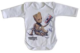 body nenê criança roupa bebê manga longa Groot fita