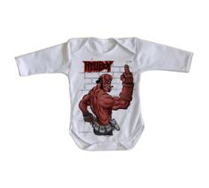 body nenê criança roupa bebê manga longa HellBoy dedo