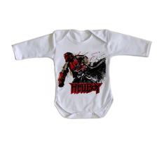 body nenê criança roupa bebê manga longa HellBoy Pistol