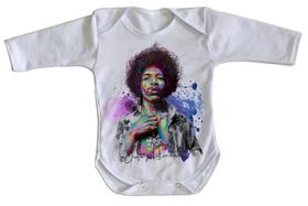 body nenê criança roupa bebê manga longa Jimmy Hendrix