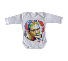 body nenê criança roupa bebê manga longa Kurt Cobain nirvana body nenê criança roupa bebê manga longa Kurt Cobain nirvana