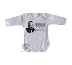 body nenê criança roupa bebê manga longa Martin Luther King frase