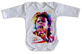 body nenê criança roupa bebê manga longa Michael Jackson colorido