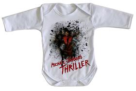 body nenê criança roupa bebê manga longa Michael Jackson thriller