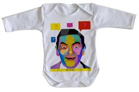 body nenê criança roupa bebê manga longa Mister Bean