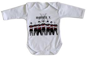 body nenê criança roupa bebê manga longa monsta x bts body nenê criança roupa bebê manga longa monsta x bts